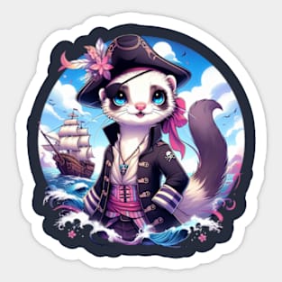 Ferret the Pirate King Sticker